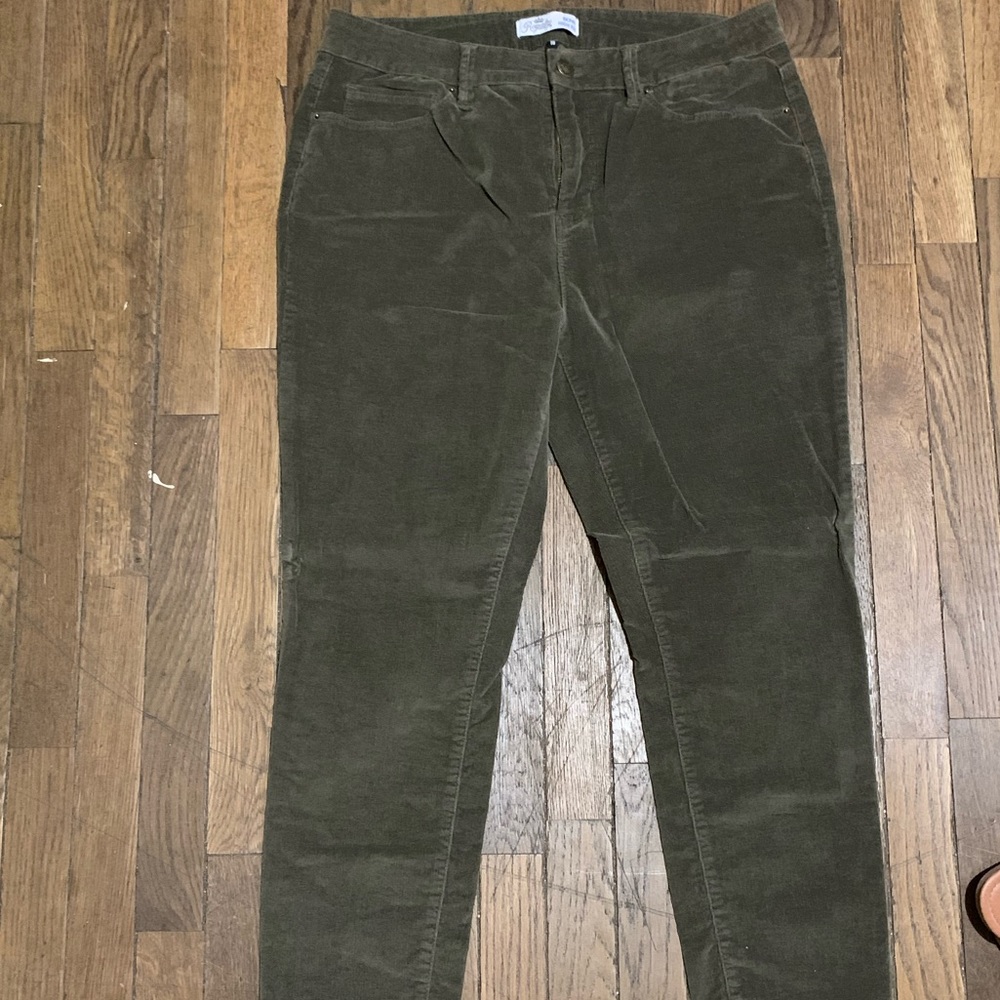 Olive, textured high rise skinny jeans womens size 16